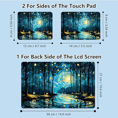 Universal Laptop Skin Sticker with 2 Wrist Pad Skins, Waterproof Scratch Resistant Vinyl Laptop Cover Decal, Cut to Fit for 11–15.6 Inch MacBook HP Dell Lenovo, Dreamy Starry Night - color: Dreamy Starry Night