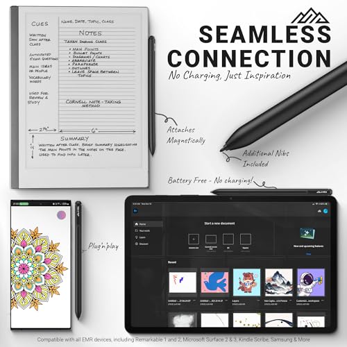 V-Pen EMR Stylus Remarkable 2 Pen Replacement with Digital Eraser + 5 Tips | 4096 Pressure Level Sensitivity & Palm Rejection | Digital Pen Marker Plus Compatible Kindle Scribe & Tablet Pen - style: V-Pen Stylus
