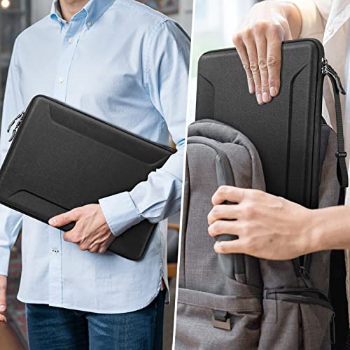 Fintie 13-14 Inch Sleeve Case for MacBook Neo 13'', Air 13.6'', Pro 14'' | iPad 12.9-13, Shockproof EVA Carrying Bag with Pockets, Protective Carrying Laptop Bag, Black - color: Black, size: 13.3 Inch