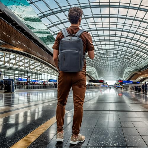 Waterproof Laptop Backpack for Men & Women, Flight Approved Anti-Theft Daypack with 15.6-inch Laptop Sleeve (Blue) - color: Blue