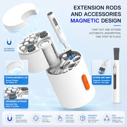 33-in-1 Electronics Cleaning Kit, Magnetic Professional Keyboard Cleaner with Retractable Brush, Screen Cleaner and Earbud Cleaning Pen for Computer, iPhone, Laptop, PC and Airpods