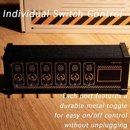 COYEUX 6 Port USB Switcher, USB Docking Station, Independent Control, Button Switch, Retro Gold Plating Table Setting, Share USB Devices, Ideal Gift for Boyfriend