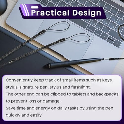 20PCS Pen Leash for Clipboard - Anti-Lose Elastic Tether, Plastic Retractable Coil Strap, Stylus Lanyard for Touchscreen, Clipboard Pen Leash & Coil Set - color: 20-PACK