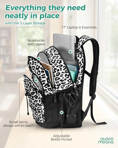 Choco Mocha Purple Backpack for Teen Girls, Travel School Backpack for Girls Middle School Large Bookbag 18 Inch - color: Purple-shine