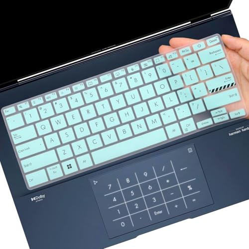 Keyboard Cover Skin for ASUS ZenBook 14X OLED UX3404 UX3405, ZenBook 14 Q425 Q415 Q410VA Q415 Q420 Q420VA, ZenBook Flip 14 OLED UP3404, ZenBook Pro UX6404 14 inch Laptop US Layout-Hotblue - color: Hotblue