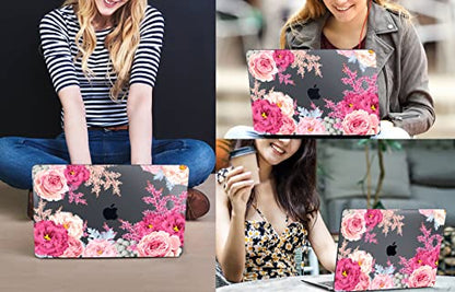 CISSOOK Compatible with MacBook Air 13.6 inch Case A3449 A3240 A3113 A2681 | 2026 2025 2024 2023 2022, 5in1 Set Hard Shell Case Keyboard Cover for MacBook Air 13 inch M2 M3 M4 M5, Gorgeous Flowers - color: Air13.6inch-Gorgeous flowers