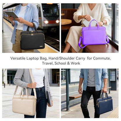 Laptop Case Bag Women Men Computer Sleeve Compatible with MacBook/Dell/HP/Acer/ASUS, Waterproof Shoulder Carrying Briefcase, Purple, 17-17.3 Inch - color: Purple, size: 17.3 inch