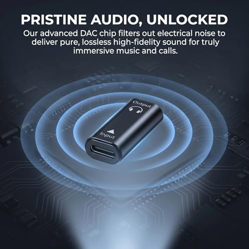 [2 Pack USB C to 3.5mm Headphone Jack Adapter, Type C Female to 3.5mm Female Digital Aux Audio Converter with DAC for PC, Tablet, Laptop, Microphone, Speaker