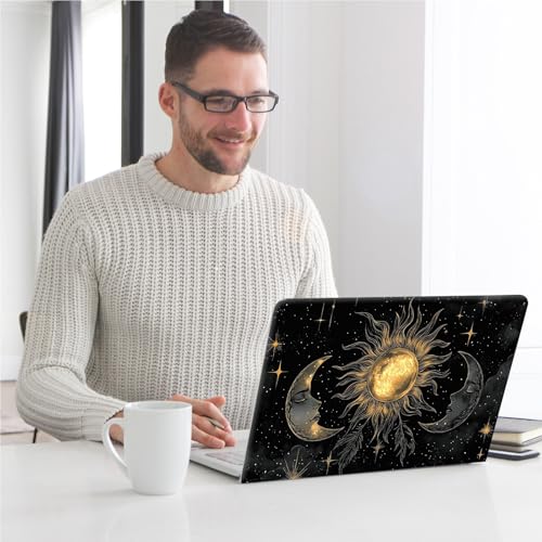 Universal Laptop Skin, DIY Cut-to-Fit Vinyl Cover Compatible with HP, Dell, Lenovo, Mac (13.3" to 15.6"), Anti-Scratch, No Residue & Bubble-Free Protective Decal Sticker, Celestial Sun Moon - color: Celestial Sun Moon
