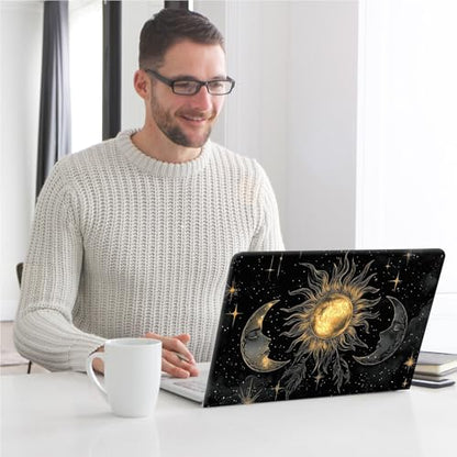 Universal Laptop Skin, DIY Cut-to-Fit Vinyl Cover Compatible with HP, Dell, Lenovo, Mac (13.3" to 15.6"), Anti-Scratch, No Residue & Bubble-Free Protective Decal Sticker, Celestial Sun Moon - color: Celestial Sun Moon
