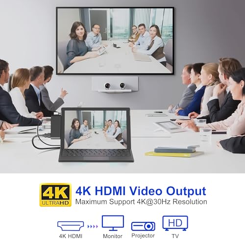 Surface Pro 13/11/10/9 Hub Docking Station with 4K HDMI, Thunerbolt 4(8K Video+40Gbps+100W PD), 100M Ethernet, USB 3.0, 3.5mm Audio, SD/TF Card Slot - USB C Hub Adapter for Surface Pro 11/Pro 10/Pro 9 - style: For Surface Pro 11/10/9/X