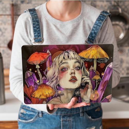 Universal Laptop Skin Sticker with 2 Wrist Pad Skins, Waterproof Scratch Resistant Vinyl Laptop Cover Decal, Cut to Fit for 11–15.6 Inch MacBook HP Dell Lenovo, Mushroom Girl - color: Mushroom Girl