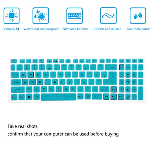 2PCS Keyboard Cover for Acer Nitro 5, Nitro 16 AN16-51/41, Nitro 17 AN17-51/41, Predator Helios 16 18 PH16-71 PH18-71, Predator Helios 300 PH315-55/54/53 PH317-53/54, Nitro 5 AN515-58/57/56/55//45/44 - color: HotBlue+Clear