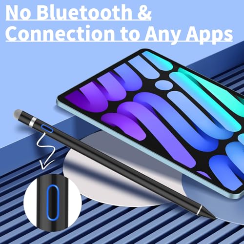 Stylus Digital Pen for Touch Screens, Active Pencil Fine Point Compatible with iPhone iPad and Other Tablets for Drawing and Handwriting (Black) - color: black