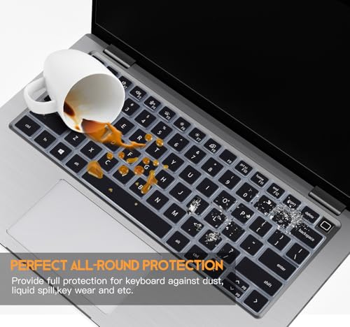 Keyboard Cover Skin for Dell Latitude 3440 3450 5420 5430 5431 5440 5450 14, Latitude 7440 7450 7430 7420 7410 9420 9430 14, Latitude 16" 7650 7640, Latitude 9510 9520 7520 2025-2022 Laptop,Black - color: Black