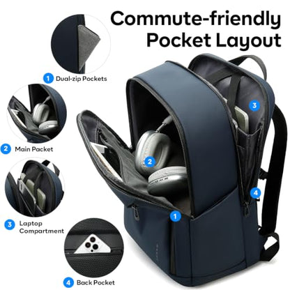 BANGE Business Smart Backpack for Men and Women，can holds 15.6 Inches Laptop Backpack, Waterproof Commute Work Travel Backpack, Flight Carry-On (blue) - color: Blue