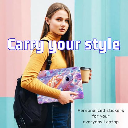 Universal Laptop Skin Sticker Decal, Compatible with MacBook HP Dell Lenovo 12"-15.6", Reusable Vinyl Notebook Cover 3PCS Set, High-Recognition Film-Cute 3D Baby Sea Turtle - color: Cute 3D Baby Sea Turtle