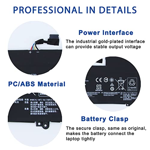 L15L4PC2 L15M4PC2 Laptop Battery Replacement for Ideapad Yoga 710-14IKB 710-14ISK 710-15IKB 710-15ISK Series Notebook 5B10K90802 5B10K90778 7.6V 53Wh 6974mAh 4-Cell - size: 10.04×3.62×0.28 in L15L4PC2