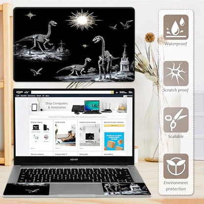 Laptop Skin 12.1-15.6 inch Removable Universal Reusable Laptop Sticker Decal,Waterproof No Residue Vinyl Cover,Scratch-Resistant Cuttable Full Wrap Sticker for Notebook, Dinosaur Skeleton - color: Dinosaur Skeleton