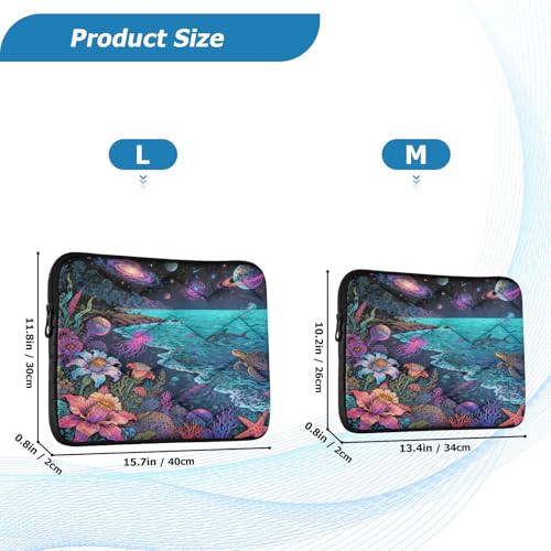 Marine and Space 15-16 Inch Quilted Laptop Sleeve Case Soft Notebook Protector Bag Computer Carrying Case - color: marine and space, size: Large