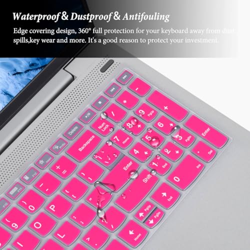 Keyboard Cover for Lenovo IdeaPad 1 1i 15.6" 15ijl7 15alc7 15iau7 15ada07 / ThinkBook 15 G2 G3 / V15 G4 G3 G2, Lenovo Yoga 7i / IdeaPad Flex 5 / IdeaPad Flex 5i / IdeaPad Slim 5 16" Skin - Hot Pink