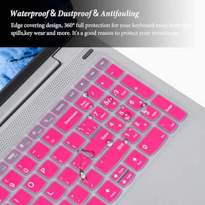 Keyboard Cover for Lenovo IdeaPad 1 1i 15.6" 15ijl7 15alc7 15iau7 15ada07 / ThinkBook 15 G2 G3 / V15 G4 G3 G2, Lenovo Yoga 7i / IdeaPad Flex 5 / IdeaPad Flex 5i / IdeaPad Slim 5 16" Skin - Hot Pink