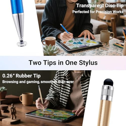 LINFANC 10Pcs 2-in-1 Stylus Pen for Touchscreen Stylus Pen for iPad Pencil | High Precision & Sensitivity, Aluminum Body, Suitable for iPad/iPhone/Switch/Android Tablets/Smartphones & All Touch Screens