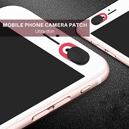 6 Pack Slide Privacy Protection Ultra Thin Anti- Laptop Camera Cover for Computer Pro, black & red, 392892