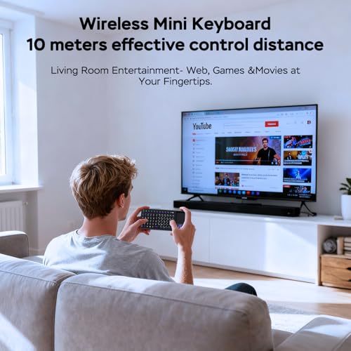 K809 Mini Wireless Keyboard with Touchpad, 2.4G + Bluetooth Dual Mode. Aluminum Frame, Rechargeable and Compact for iPad, Mac, Windows & Android. Ideal for Travel, Office and Home Use (Black). - color: black