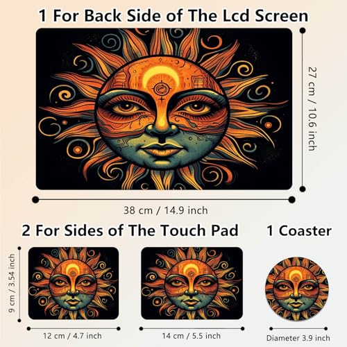 Laptop Skin Sticker Decal 15.6 Inch,12 13 13.3 14 15 15.6 in Laptop Netbook Skins for Notebook,Art Decal Removable Waterproof Scratch Resistant,Universal Vinyl Cover,Cute Sun Face - color: Cute Sun Face