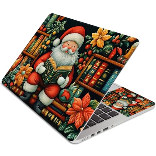 Laptop Skin Sticker 3-Piece Set,Old Man On Bookshelves | Trim-to-fit 3-piece vinyl set with one 15 x 10.6 in lid skin and two palm-rest decals for many 12-15.6 in laptops - color: Old Man On Bookshelves