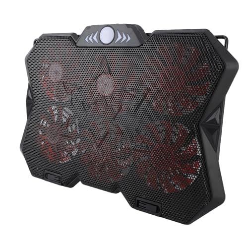 SUNGOOYUE Laptop Cooling Pad, 6 Height RGB Silent 6 Fan Metal Mesh Gaming Notebook Cooler with Folding Baffle, for Under 19in Laptops