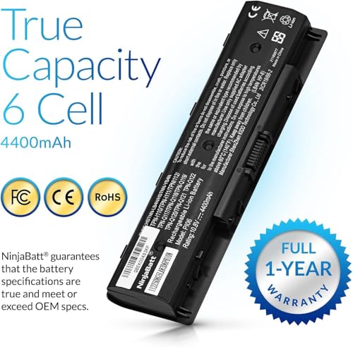 NinjaBatt P106 Battery for HP Envy PI06 710416-001 710417-001 M6-N010DX | Fits M7-J020DX M6-N012DX 17-E020US 17T-J100 HSTNN-LB4N HSTNN-UB4N HSTNN-LB40 TPN-L112 – 6 cells 4400mAh 10.8V - size: HP P106