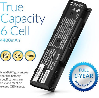 NinjaBatt P106 Battery for HP Envy PI06 710416-001 710417-001 M6-N010DX | Fits M7-J020DX M6-N012DX 17-E020US 17T-J100 HSTNN-LB4N HSTNN-UB4N HSTNN-LB40 TPN-L112 – 6 cells 4400mAh 10.8V - size: HP P106