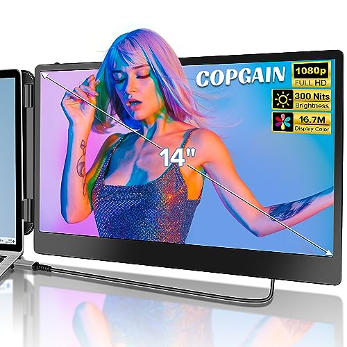 2023 Upgraded S1 14” Portable Monitor for Laptop Screen Extender Monitor 1080P FHD IPS Dual Laptop Monitor Extender Plug and Play Type-C/HDMI for 13-17.3inch Laptop（Windows,Mac,Android, Dex） - style: Dual-14inch