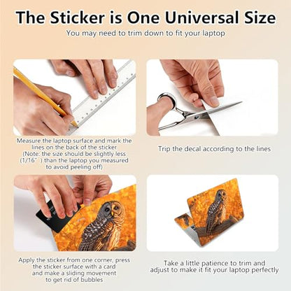 Laptop Skin Sticker Decal 15.6 Inch,12 13 13.3 14 15 15.6 in Laptop Netbook Skins for Notebook,Art Decal Removable Waterproof Scratch Resistant,Universal Vinyl Cover,Cute Owl Autumn - color: Cute Owl Autumn