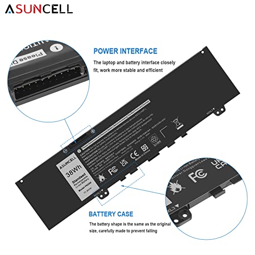 ASUNCELL 38Wh F62G0 Battery for Dell Inspiron 13 7000 7373 7386 2 in 1 Series Vostro 13 5000 5370 13-5370 P83G P87G P91G Series F62GO 39DY5 RPJC3 - color: F62G0