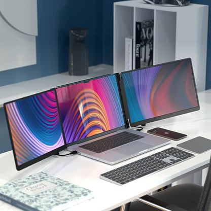 16” Pro Duo – 2K IPS Portable Dual Screen Extender, 144Hz, 100% DCI-P3, Compatible with MacBook M1/M2/M3 & Windows, HDMI/USB-C, Ideal for Gaming and Professional Use | Dual 16-inch 2K screens, 144Hz refresh rate, 100% DCI-P3 colour, 500 nits, 3ms response