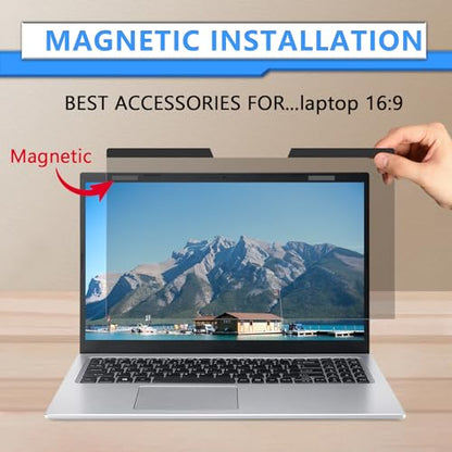 Magnetic Laptop Privacy Screen 14 Inch 16:9, Removable Privacy Filter | Compatible with Samsung HP Dell Asus Acer Sony Lenovo LG Thinkpad Toshiba, Anti Spy, Anti Glare, Blue Ray Reduction - size: 14 in 16:9 privacy screen