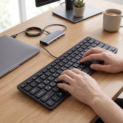 Asixxsix 78 Keys Wired Keyboard, USB Wired Minority Language Keyboard with 1.35M Cable, Plug and Play for Office, Computer and Laptop (Russian) - size: Russian