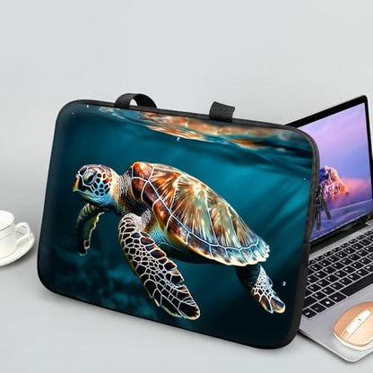 14 15 15.4 15.6 inch Laptop Handle Bag Computer Bag, Pouch Holder Notebook Sleeve Cover Soft Case Compatible for Dell,Lenovo,Toshiba HP, Asus Notebook-Lone Turtle - color: Lone Turtle
