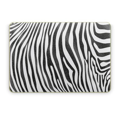 Glossy Glitter Laptop Skin Compatible with Apple MacBook Neo - Black Zebra - Premium 3M Vinyl Protective Wrap Decal Cover - Easy to Apply | Crafted in the USA by MightySkins - color: Black Zebra, size: MacBook Neo Full Cover Skin, style: Glossy Glitter Fi