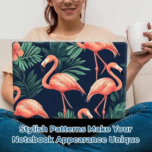 Reusable Universal Laptop Skin Sticker, Cut to Fit for 11.6–15.6 Inch Laptops, Waterproof Protective Film, No-Residue - Flamingo - color: Flamingo
