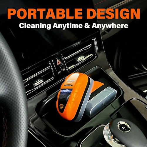 Car Screen Cleaner with Built-in Sponge | Effortlessly Removes Fingerprints, Dust and Make-up Stains | Anti Static Formula Safely Works on TV, Laptop, Computer Monitor, Phone, Dashboard & Console