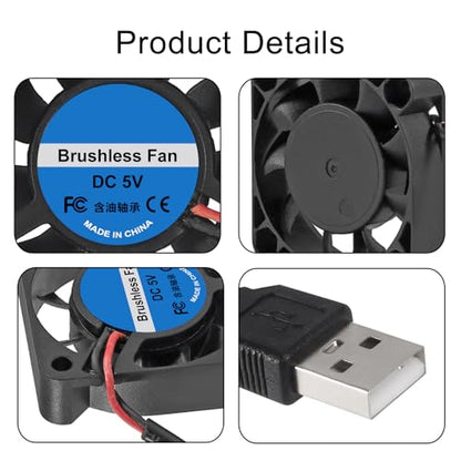 ACEIRMC 4pcs 40mm USB Brushless Cooling Fan 40mm x10mm DC 5V Quiet Cooling Fan 4010 Mini Computer Fan for Small Appliances Series Replacement - color: 4010 5V USB