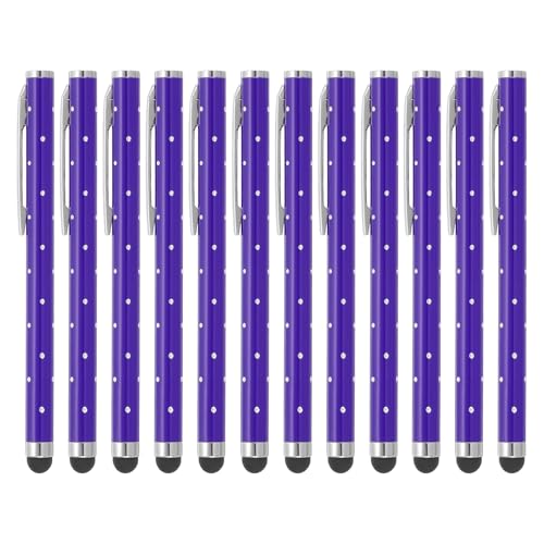 PATIKIL Stylus Pens for Touch Screens, 12 Pcs High Precision Universal Bling Stylus Crystal Metal Capacitive Pen for Touch Screen Devices Phone Tablets Laptop, Purple - color: Purple