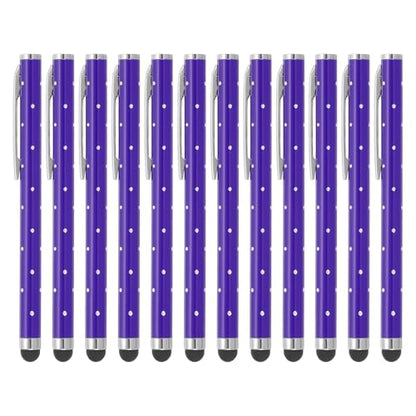 PATIKIL Stylus Pens for Touch Screens, 12 Pcs High Precision Universal Bling Stylus Crystal Metal Capacitive Pen for Touch Screen Devices Phone Tablets Laptop, Purple - color: Purple