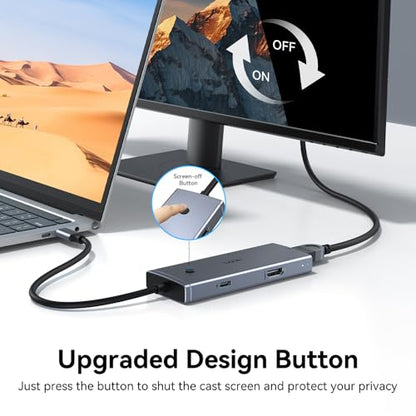HODO Docking Station to Dual HDMI Monitors USB C to Dual HDMI Adapter 4K | Laptop Docking Station Dual Monitor with 2 HDMI PD 3 USB Port Compatible for HP Elitebook Dell XPS 13 15 etc