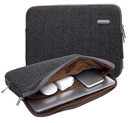 Herringbone Woollen Water-Resistant for 15-15.6 Inch Laptop Sleeve Case Bag (15-15.6 Inches, Black) - color: Black, size: 15-15.6 Inches