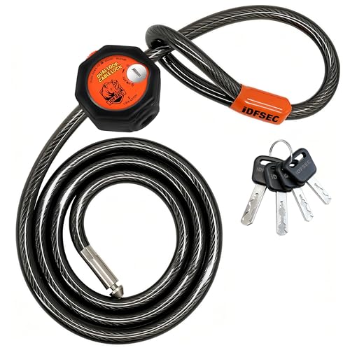 Heavy Duty Adjustable Cable Lock with 4 Keys | 5' x 1/2" Weatherproof Dual Cinch Security Cable for Bikes, Scooters, ATVs, Generators, Ladders, Tools & Outdoor Gear - size: 5' x 1/2" Diameter